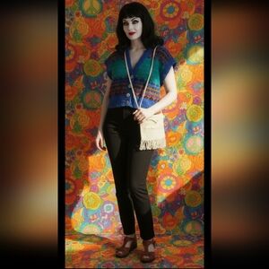 Vintage 80s Cap Sleeve Sweater Vest M-L